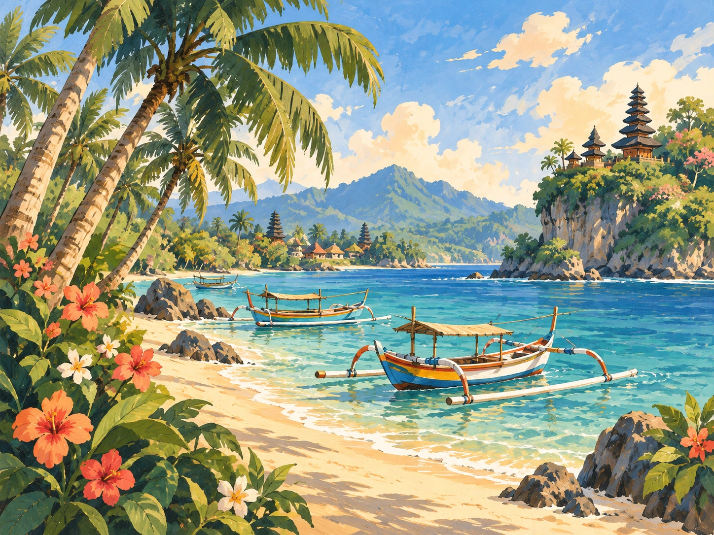 巴厘岛插画目的地导览